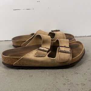 Birkenstock Granada Sandals Women's 41 EU 10 US Tan Leather Double Strap Comfort